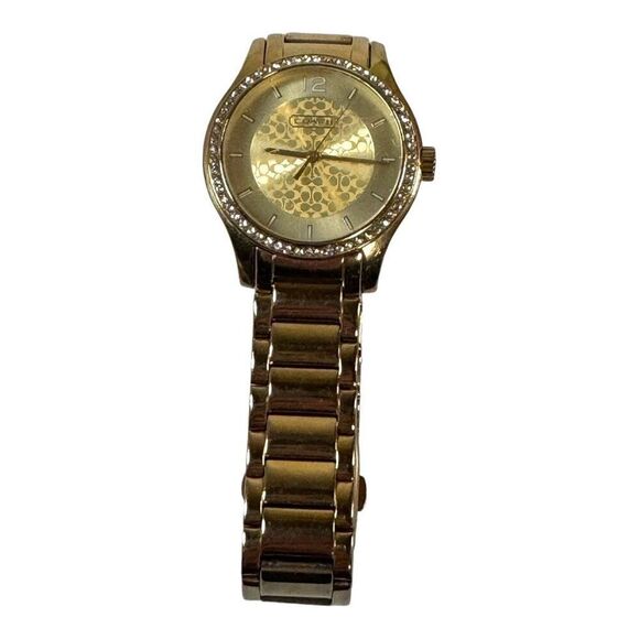Coach Women's MADDY GOLD PLATED BRACELET WATCH W6006 NEEDS BATTERY Original Box - Picture 11 of 11
